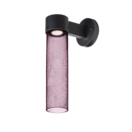 Besa Lighting Juni 16 Outdoor Sconce, Plum Bubble, Black Finish, 1x4W LED JUNI16PL-WALL-LED-BK